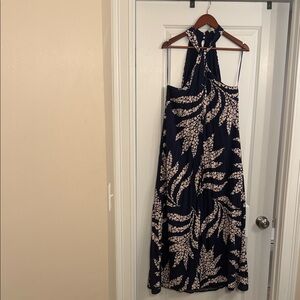 Elegant Floral Halter Maxi Dress